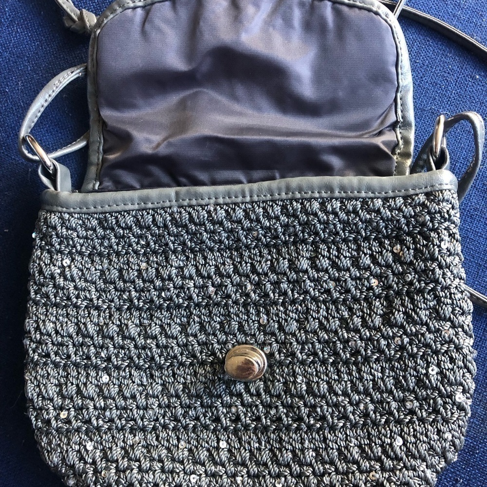 The Sak Originals Gray and Silver Crochet and Sequin Shoulder Bag - Picture 4 of 13